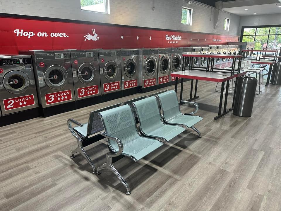 The inside of the Red Rabbit laundromat.
